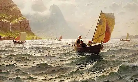 På solbeskinnede bølger