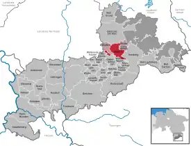 Lage der Gemeinde Hattorf am Harz im Landkreis Göttingen (anklickbare Karte)