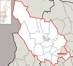 Kort over Hedemora kommun i Sverige