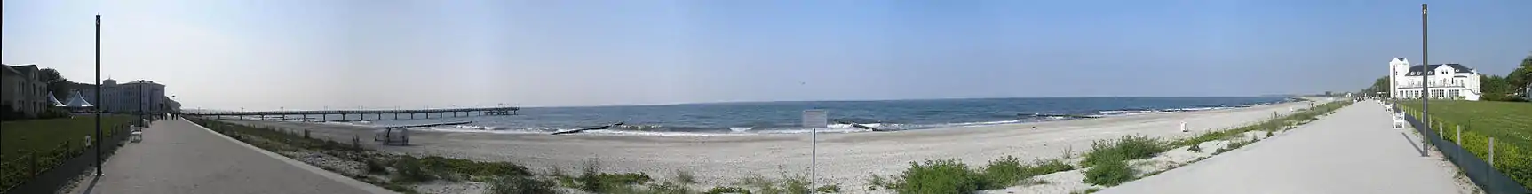 Panorama billede over stranden ved Heiligendamm