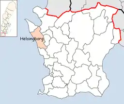 Helsingborgs placering i Skåne