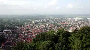 Udsigt fra Starkenburg over Heppenheim