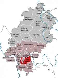 Imagemap med landkreise i Hessen
