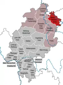 Imagemap med landkreise i Hessen