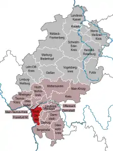 Imagemap med landkreise i Hessen
