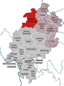Imagemap med landkreise i Hessen