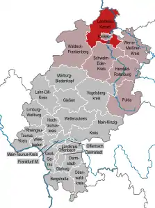 Imagemap med landkreise i Hessen