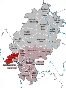 Imagemap med landkreise i Hessen