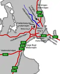 Hillerødmotorvejens forløb