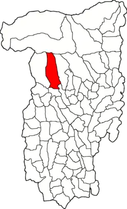 Kommunens beliggenhed i distriktet Vâlcea