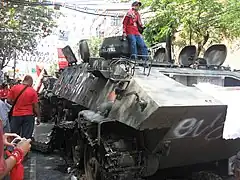 Kapret kampvogn i Bangkok den 12. april.