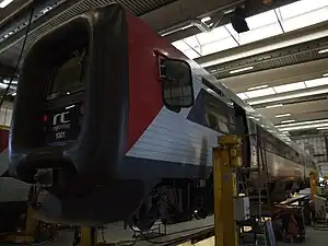 IC2-togsæt på værksted i Nakskov