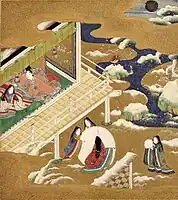 Illustration til Genji Monogatari, en japansk bog fra o. 1010. Af Tosa Mitsuoki (1617-1691), japansk