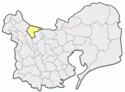 Kommunens beliggenhed i distriktet Tulcea