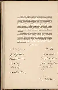 Finlands uafhængighedserklæring i den finske udgave