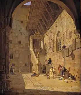 Jørgen Roed, Fængselsgården i Palazzo Bargello i Firenze, 1842, Statens Museum for Kunst