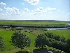 Udsigt fra kirketårnet over Varde Å