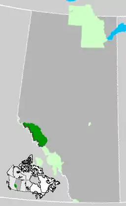 Jasper National Parks beliggenhed i Alberta