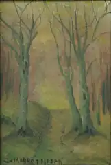 Landskab med skovvej