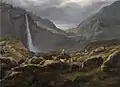 Feigumfossen malet af I.C. Dahl 1848