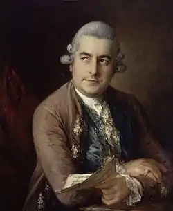 Johann Christian Bach havde stor indflydelse på Wolfgang Amadeus Mozart.Malet af: Thomas Gainsborough (1727-1788)