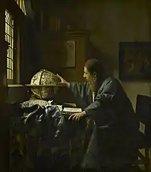 Astronomen af Jan Vermeer, ca. 1668. Olie på lærred, 51×45 cm. Louvre, Paris.