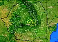 Administrative map of Rumænien  with Brașov highlighted