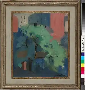 Udsigt fra atelieret, 1908Ateljeen ikkunasta