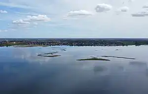 Luftfoto af øgruppen Jyllinge Holme