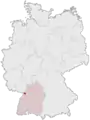 Tyskland, beliggenhed af Karlsruhe markeret