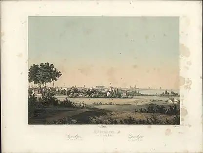 1830-70. København set fra Valby Bakke. (Amsterdam Museum)