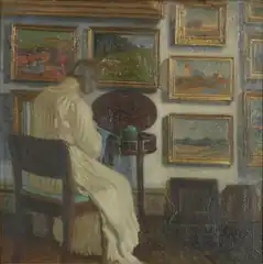 Interiør med kvinde, ukendt dato