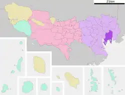 Kotos beliggenhed i Tokyo Metropolis