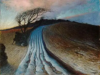 Oktoberaften ved Apelviken (Varberg), ca. 1895 (nordlys?)