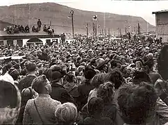 Folkemøde om lægesagen i Klaksvík, ukendt dato.