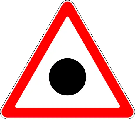 Sortplet-advarselsskilt i Litauen.