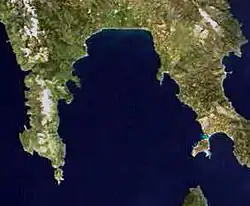 Satellitbillede af bugten