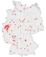 Største tyske byers beliggenhed