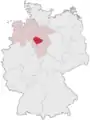 Tyskland, beliggenhed af Region Hannover markeret