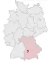 Tyskland, beliggenhed af Aichach-Friedberg markeret