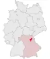 Tyskland, beliggenhed af Bayreuth markeret