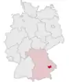 Tyskland, beliggenhed af Dingolfing-Landau markeret