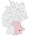 Tyskland, beliggenhed af Erding markeret