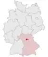 Tyskland, beliggenhed af Erlangen-Höchstadt markeret