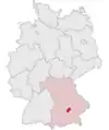 Tyskland, beliggenhed af Freising markeret