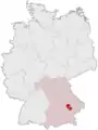 Tyskland, beliggenhed af Landshut markeret
