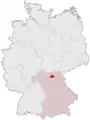 Tyskland, beliggenhed af Lichtenfels markeret