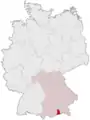 Tyskland, beliggenhed af Miesbach markeret