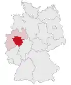 Lage des Regierungsbezirkes Arnsberg in Deutschland