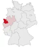 Lage des Regierungsbezirkes Düsseldorf in Deutschland